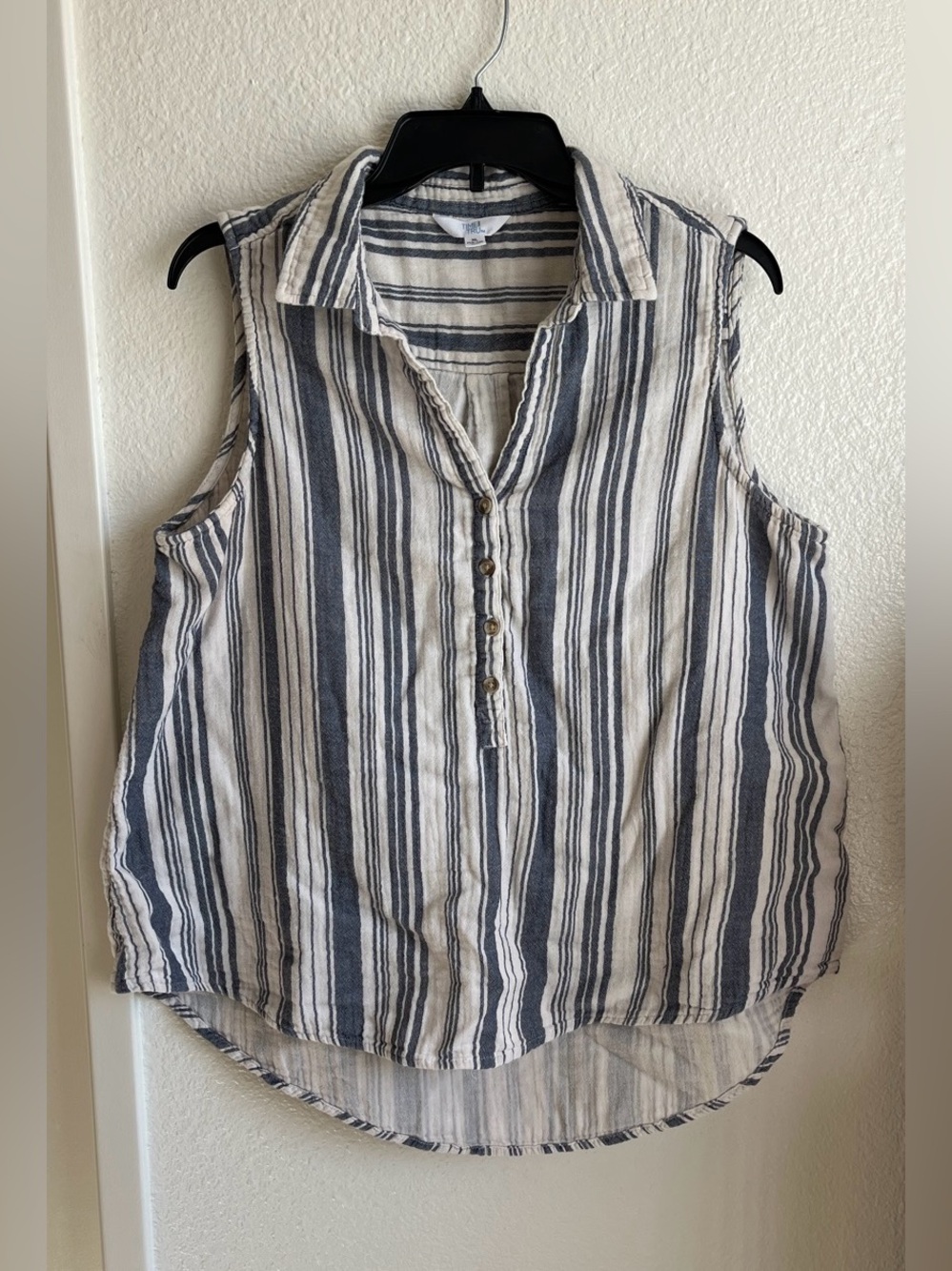 Time and Tru Striped Button Down